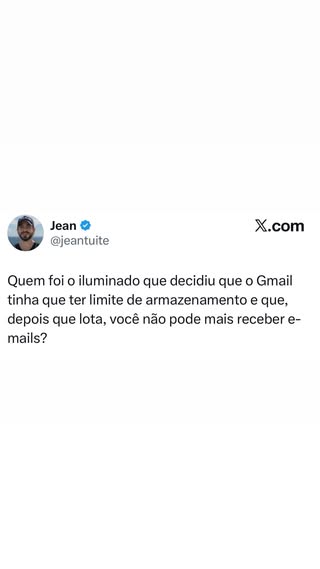 Quando o Gmail trava por causa do limite de armazenamento