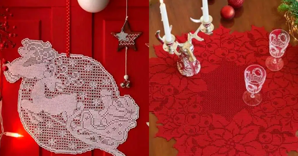 Trilhos de Mesa Natalinos em Crochê: Gráficos Detalhados Grátis