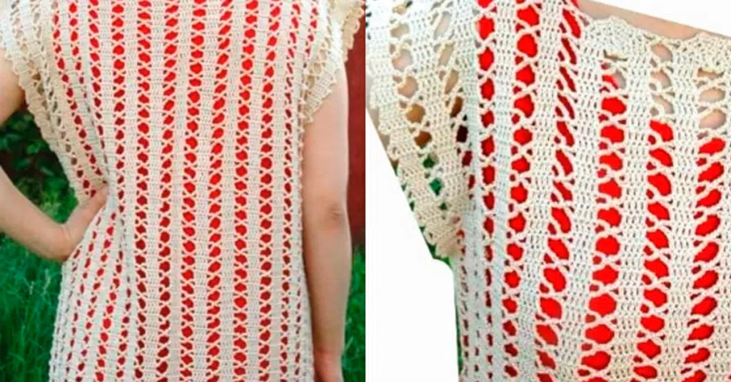 Blusa em Crochê de Bruges - Renda de Brugues com Gráficos