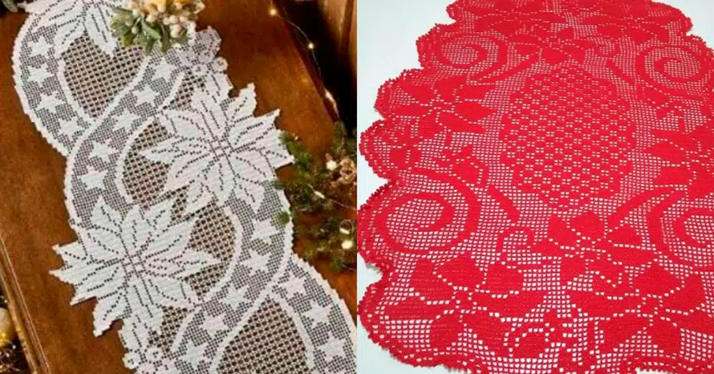 Artesanato para o Natal: Trilhos de Mesa em Crochê com Gráficos