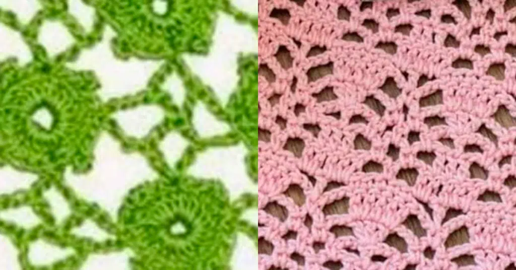 Pontos de Crochê com Aula para Iniciantes e Gráficos com Lindas Amostras