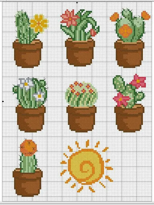 cactos em ponto cruz