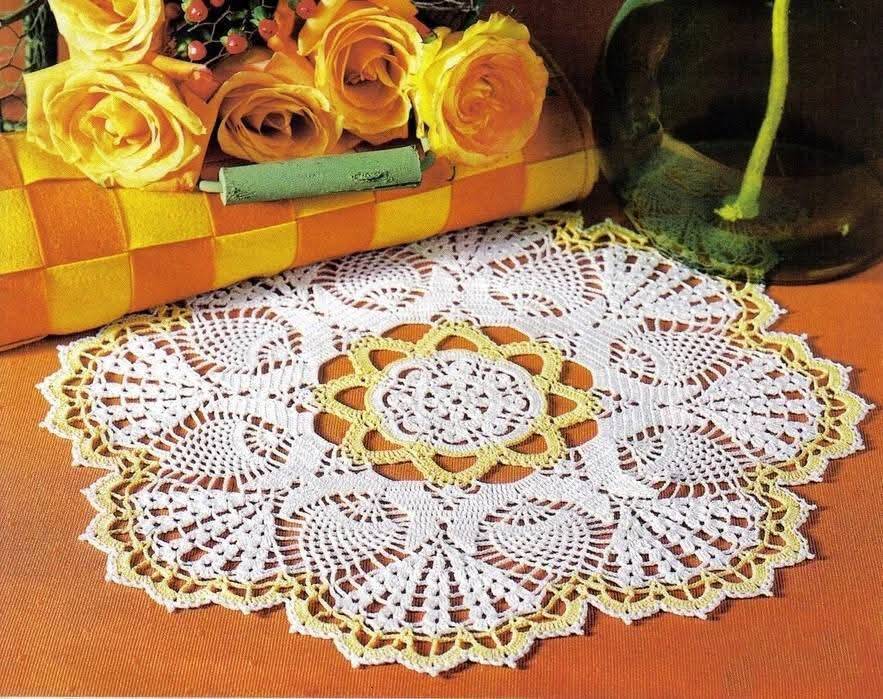 centros de mesa em crochê