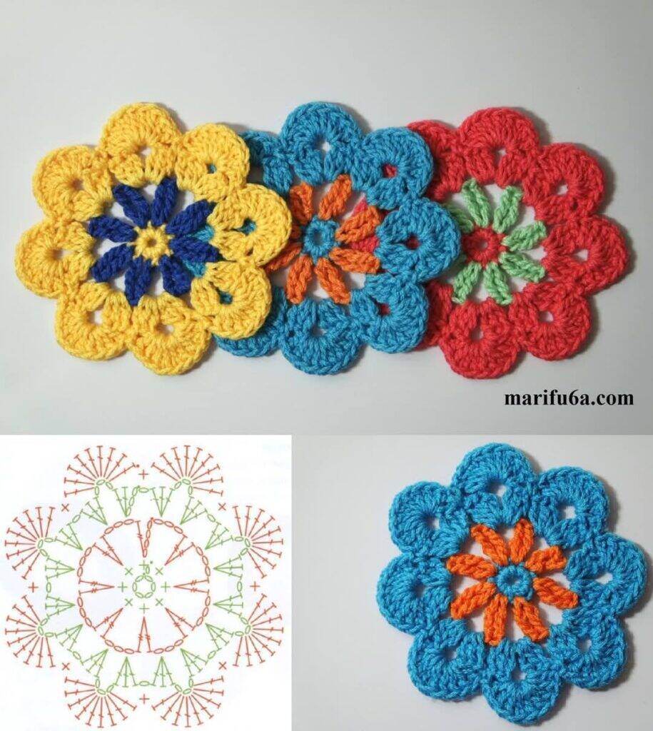 flores de crochê