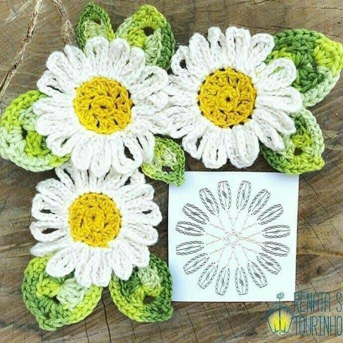 flores de crochê