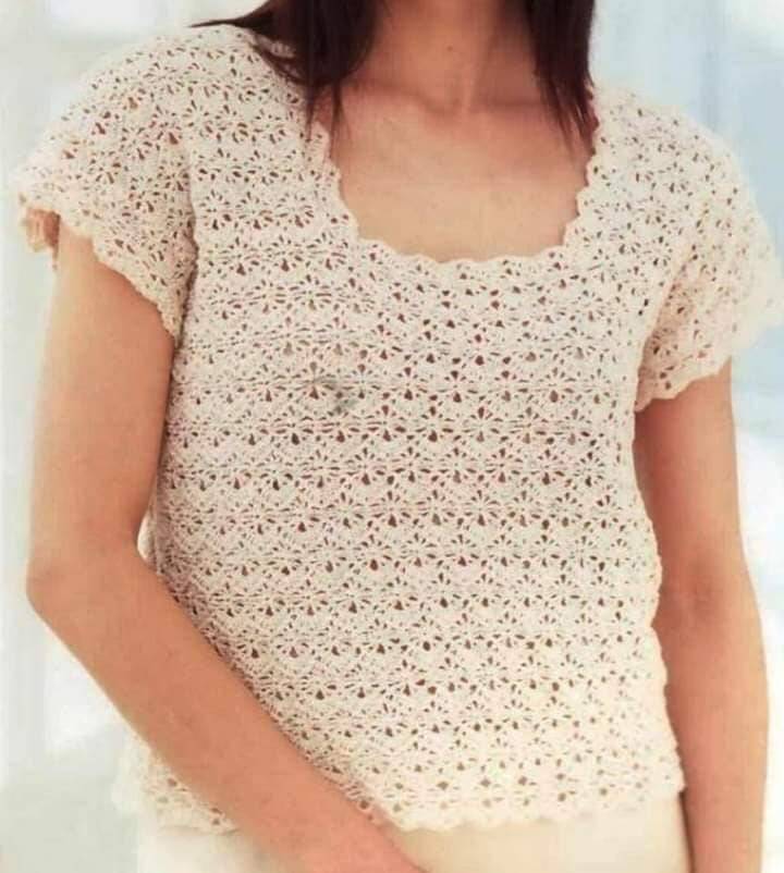 blusas de crochê