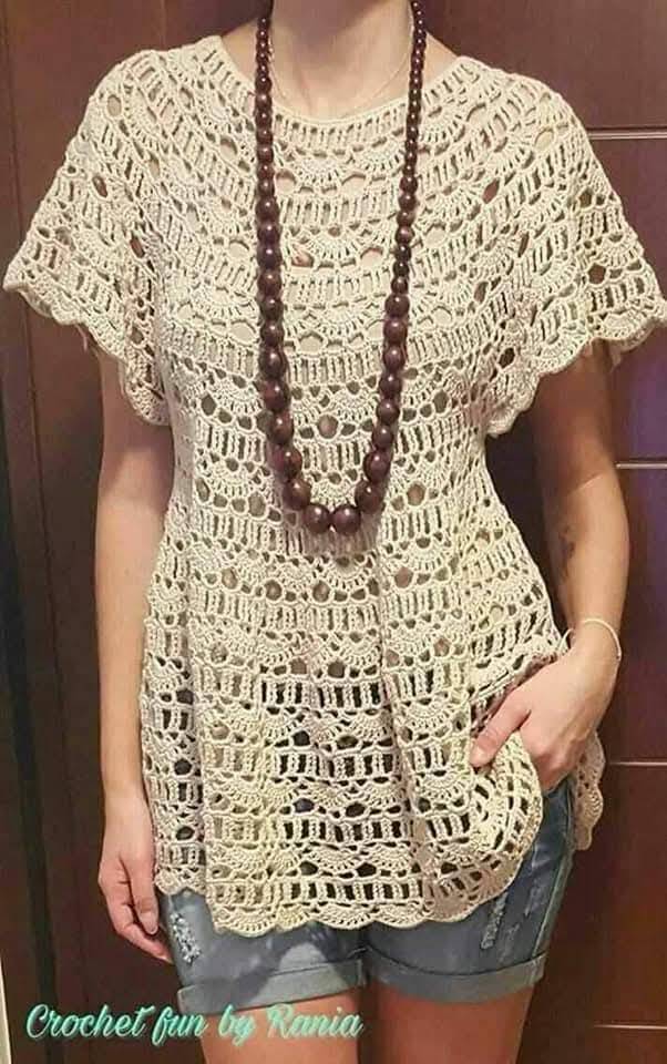 blusas de crochê
