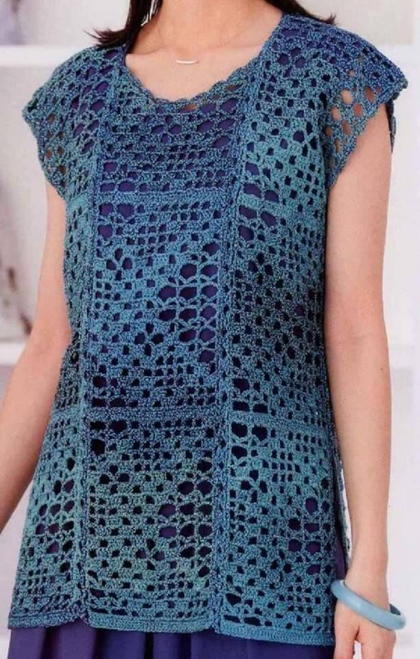 blusas de crochê