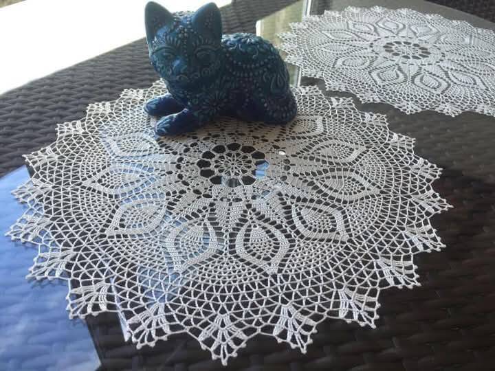 centros de mesa em crochê