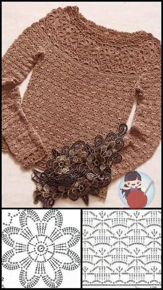blusas de crochê