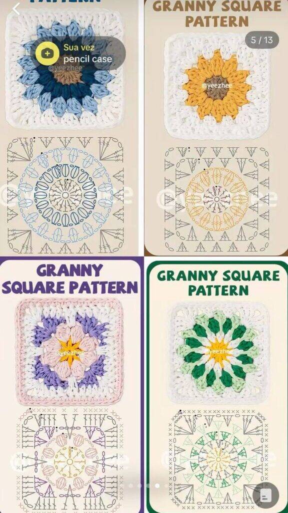 squares de crochê