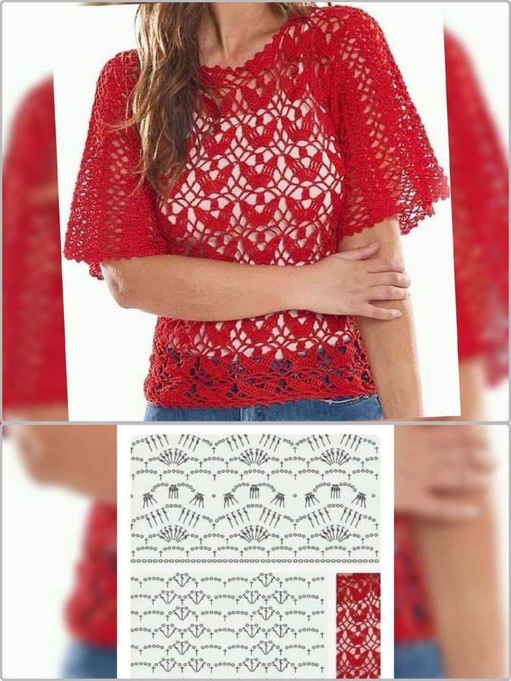 blusas de crochê