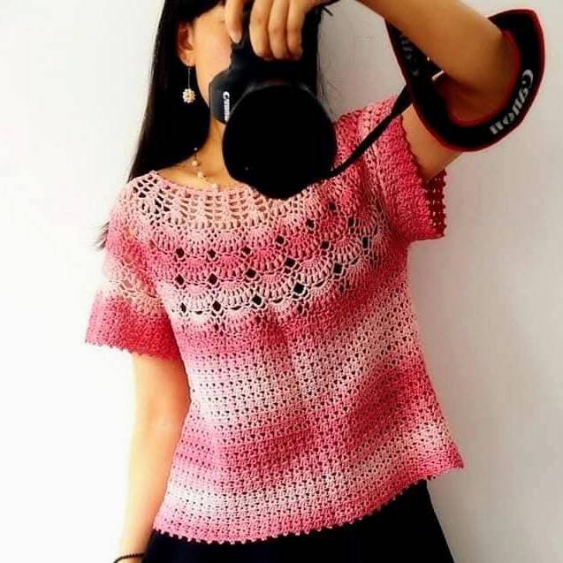 blusas de crochê