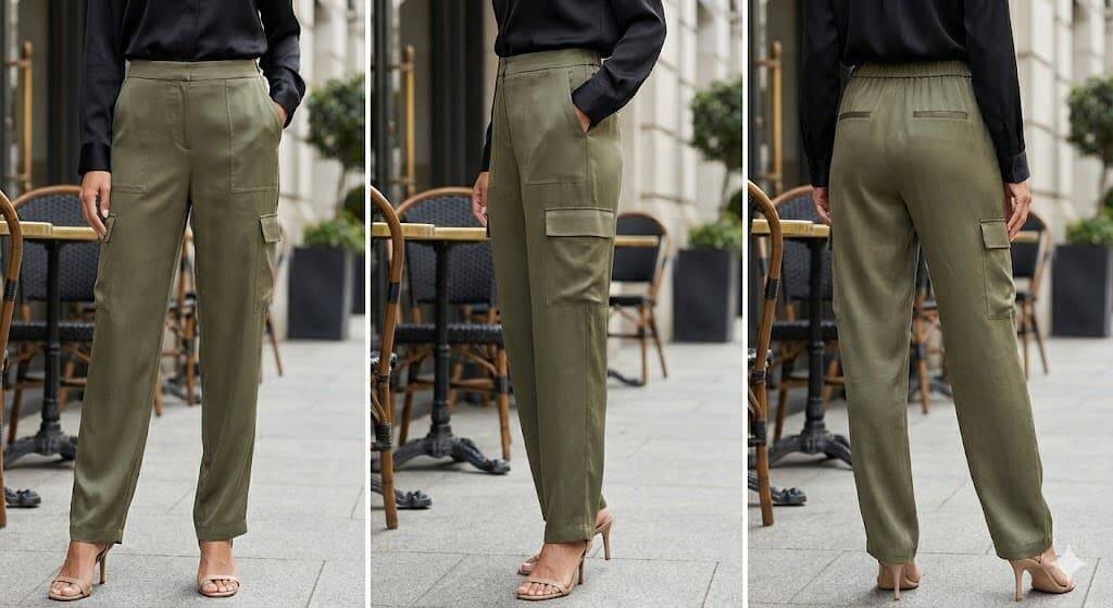 Calça utilitária em tecido nobre