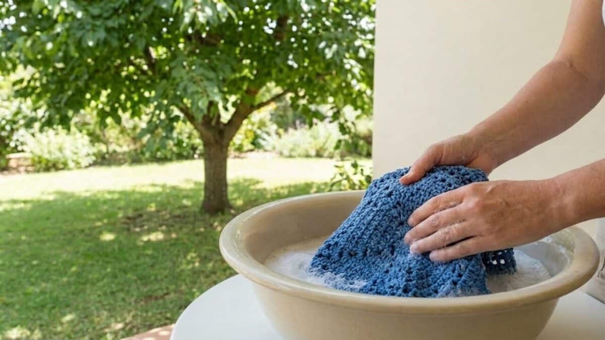 A elegância e o conforto do tapete de crochê azul artesanal para a sua casa