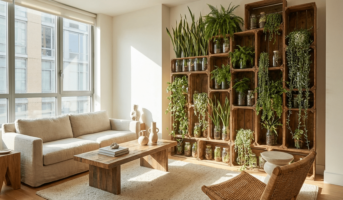 Jardim vertical na sala