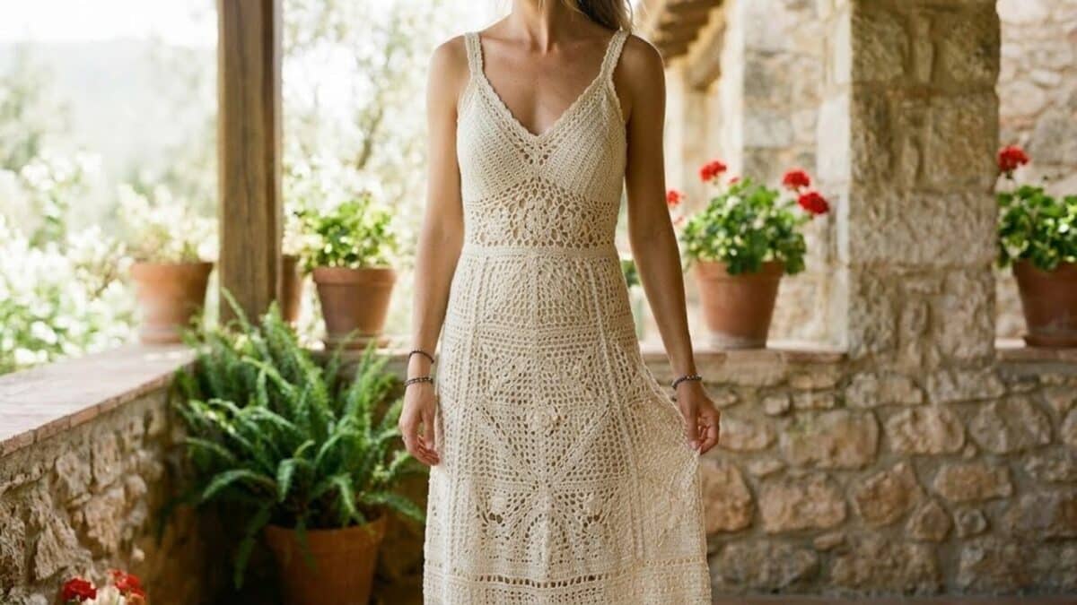 Cinco modelos de vestidos de crochê elegantes para arrasar em 2026