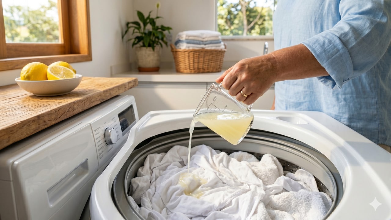Suco de limão na lavagem de roupas na máquina