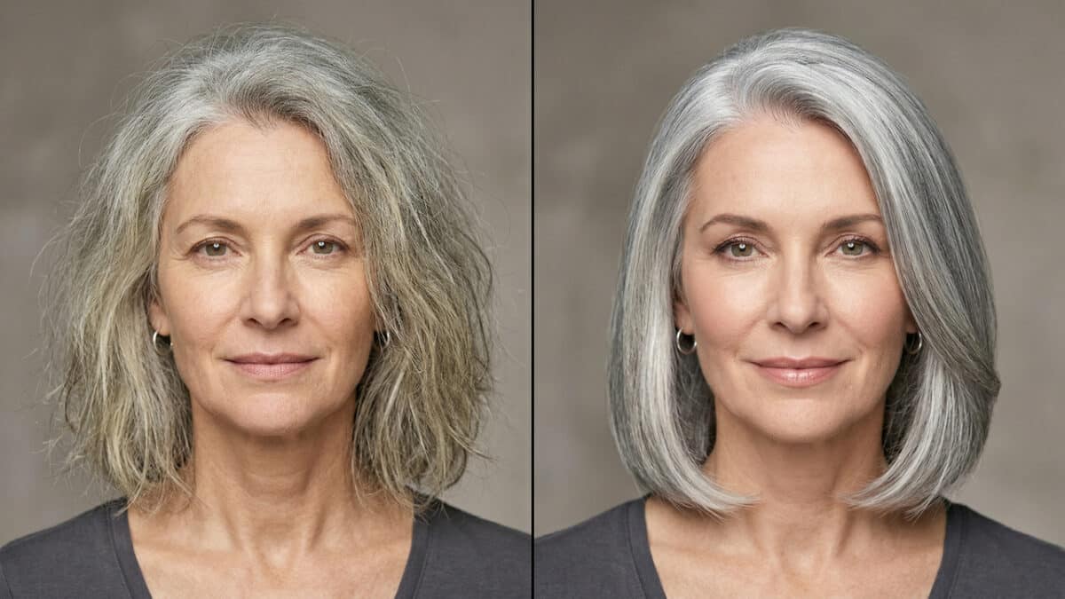 Cabelo grisalho antes e depois