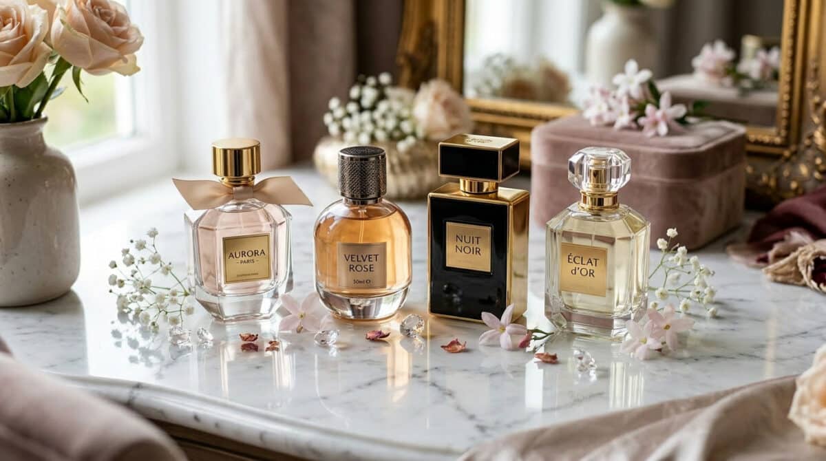 Frascos de perfume luxuosos