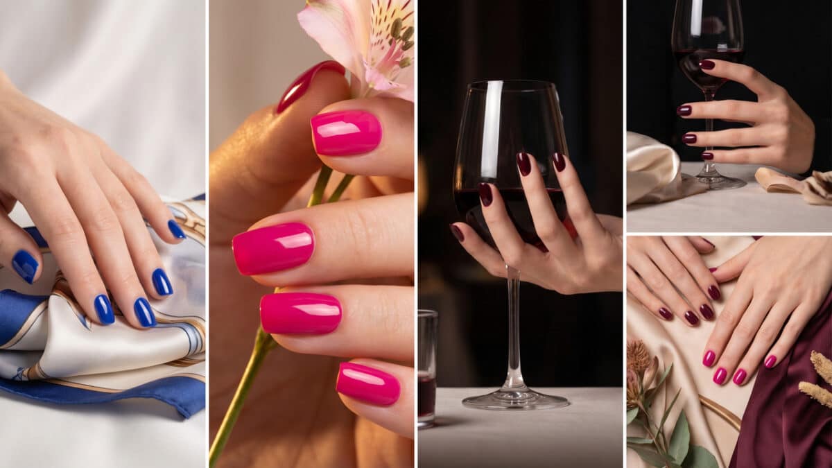 Mãos com diferentes cores de esmaltes