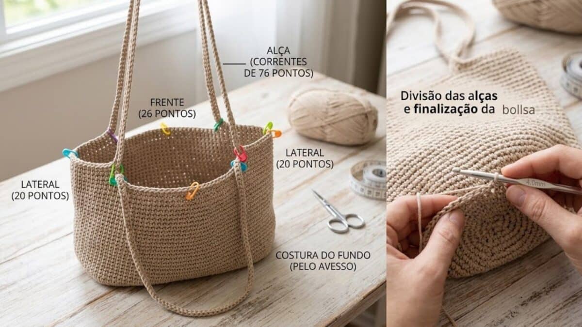 Como fazer bolsa de crochê fácil em 2026 + vídeo passo a passo para iniciar a sua