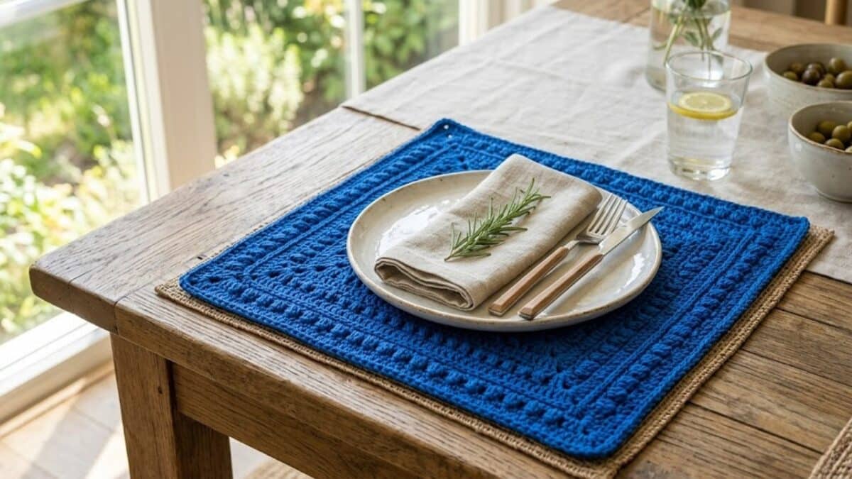 Sousplat de crochê para elevar a decoração da sua mesa em 2026 + vídeo aula