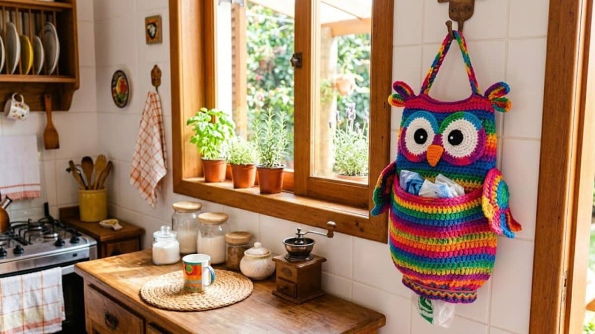 Peças de crochê para organizar ou decorar a cozinha com elegância em 2026
