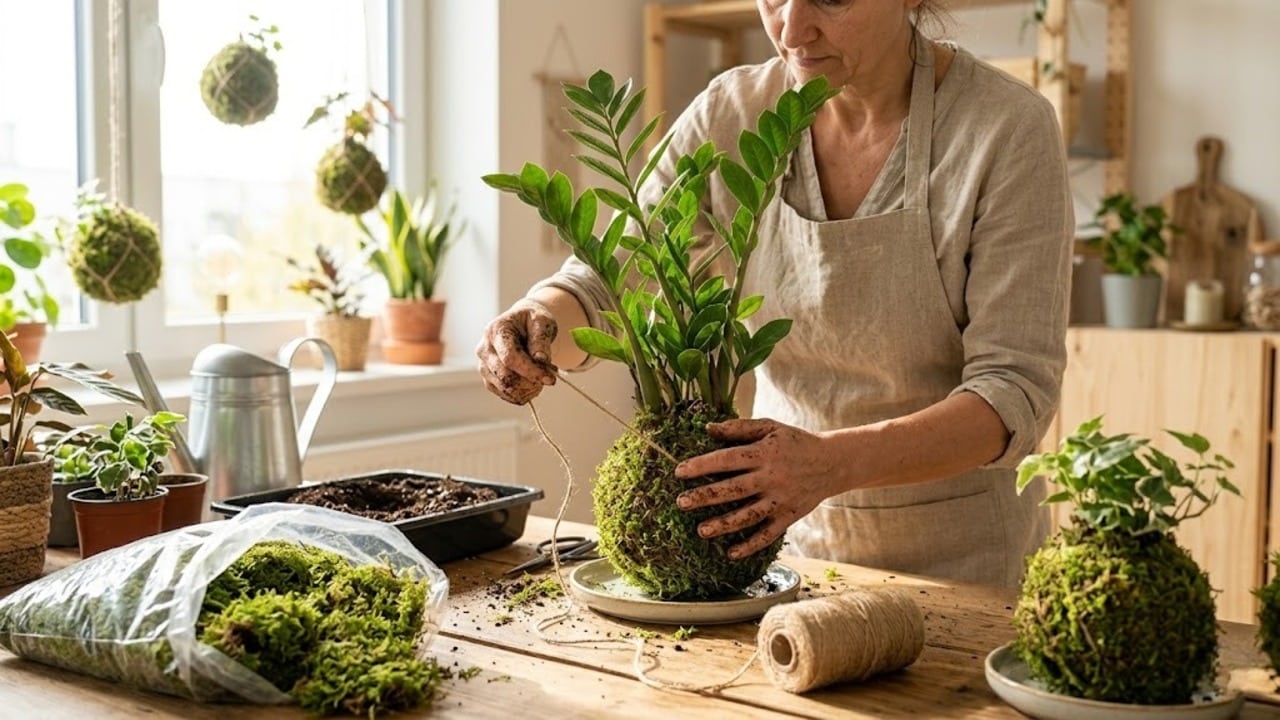Kokedama suspenso para apartamento economiza espaço e renova o ambiente em 2026