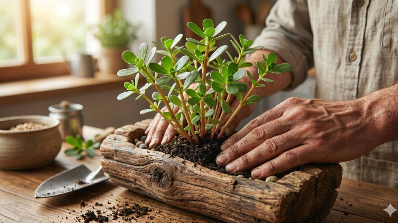 Mãos plantando 