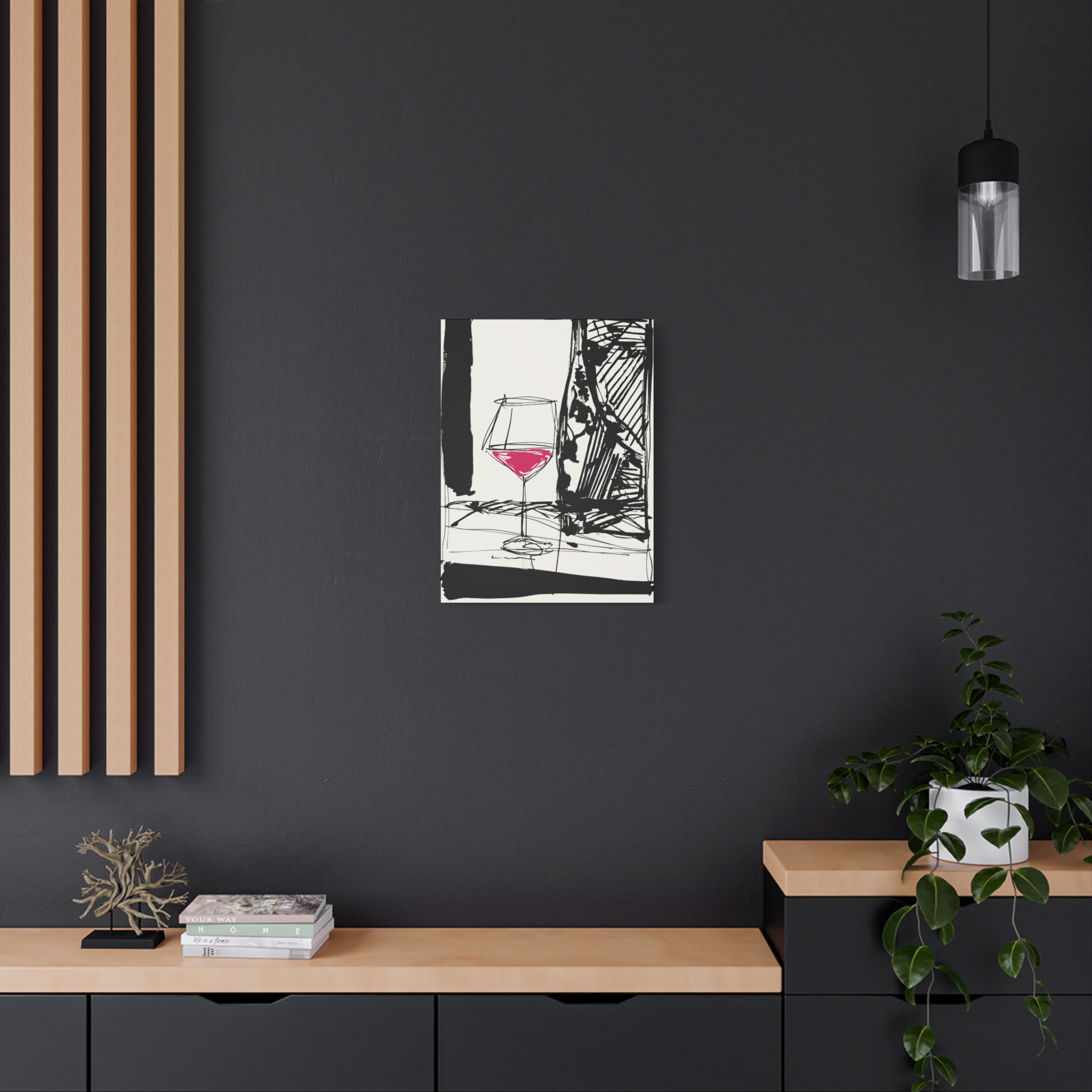 Modern Wine Glass Art Canvas Print - Chic Wall Decor for Home or Bar - Image 4