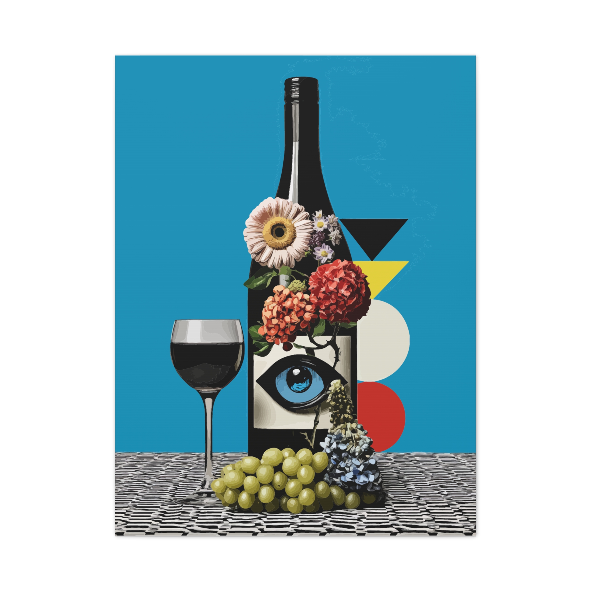 Artistic Canvas Wall Art - Vibrant Wine and Floral Design - Image 5