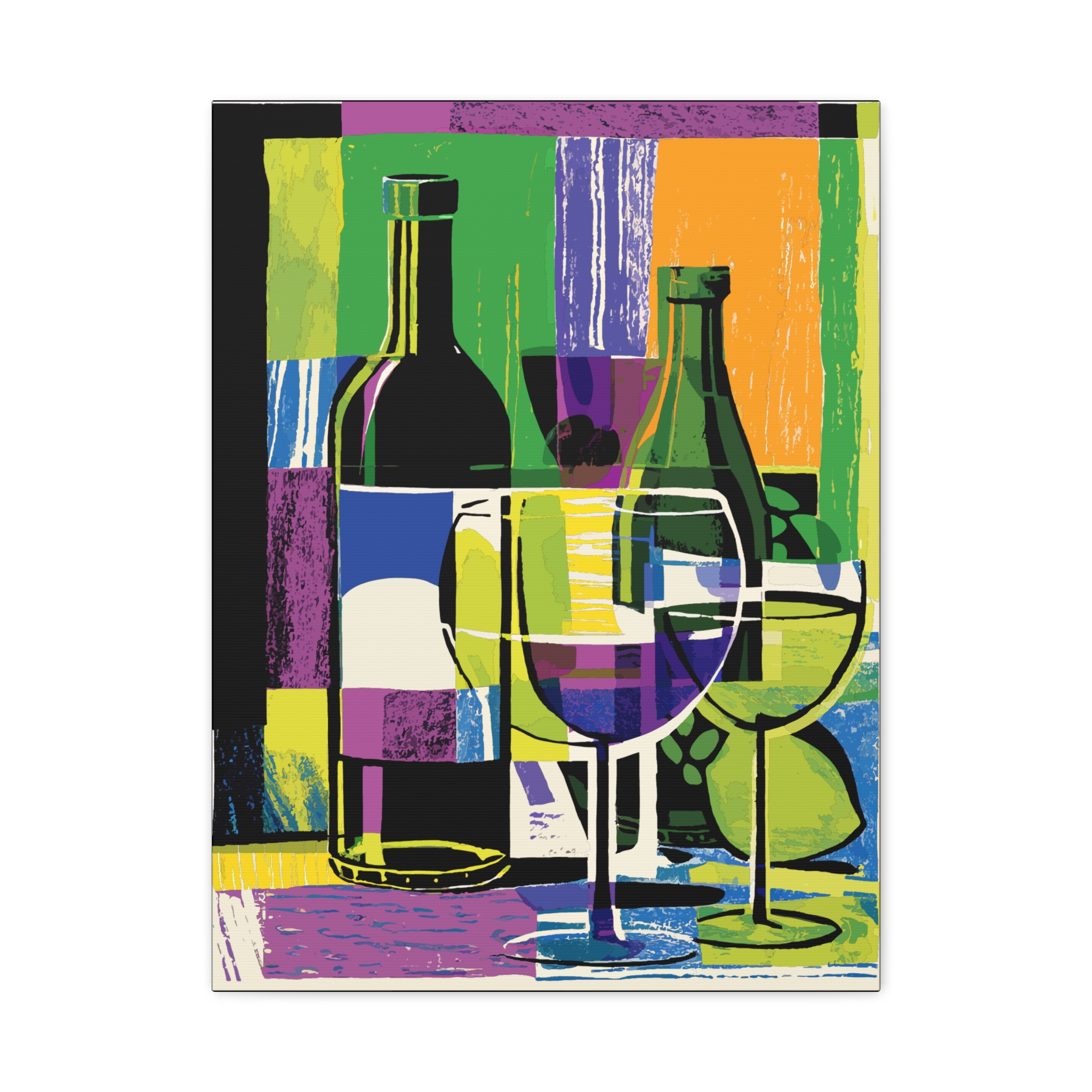 Vibrant Wine Art Canvas Print - Modern Abstract Decor