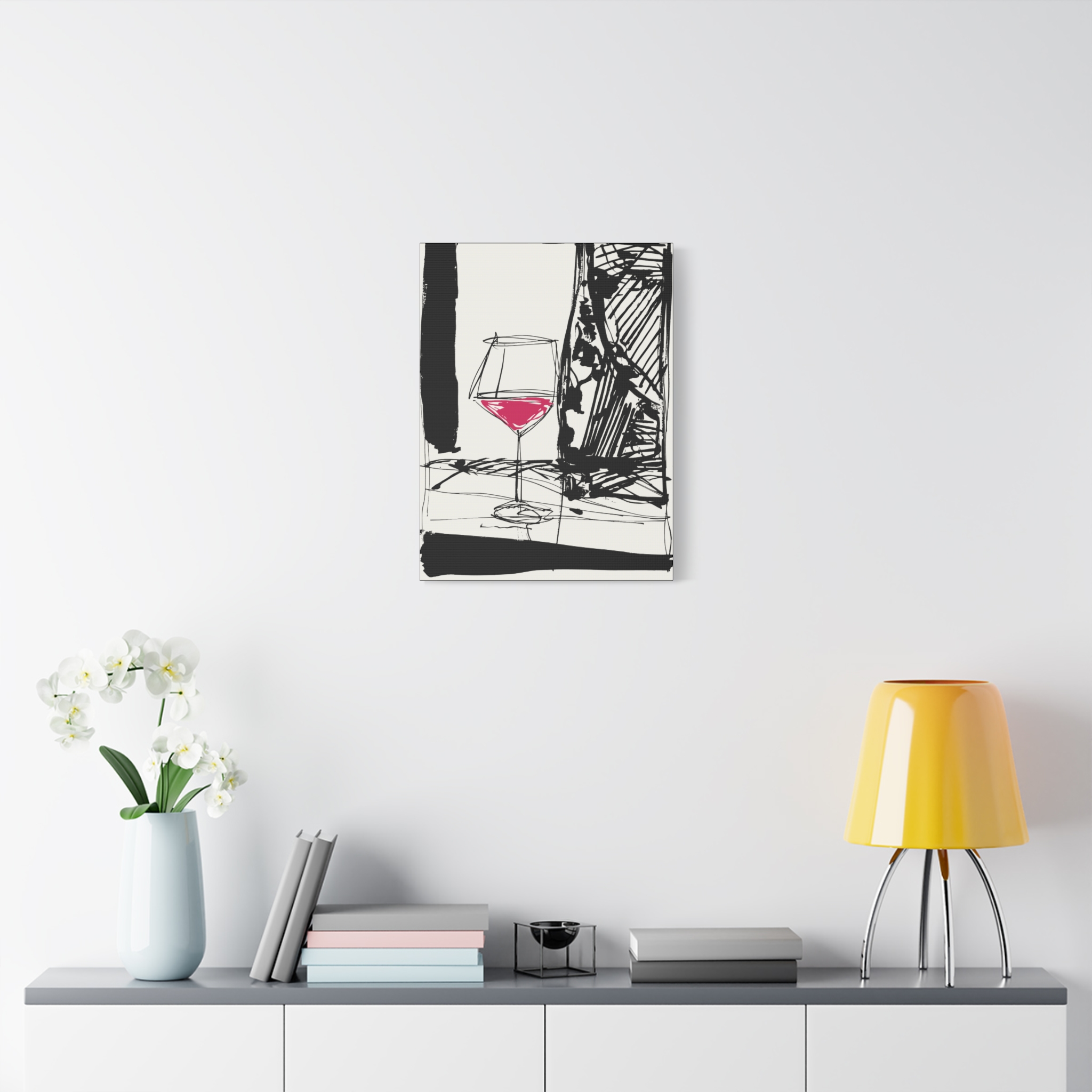 Modern Wine Glass Art Canvas Print - Chic Wall Decor for Home or Bar - Image 3