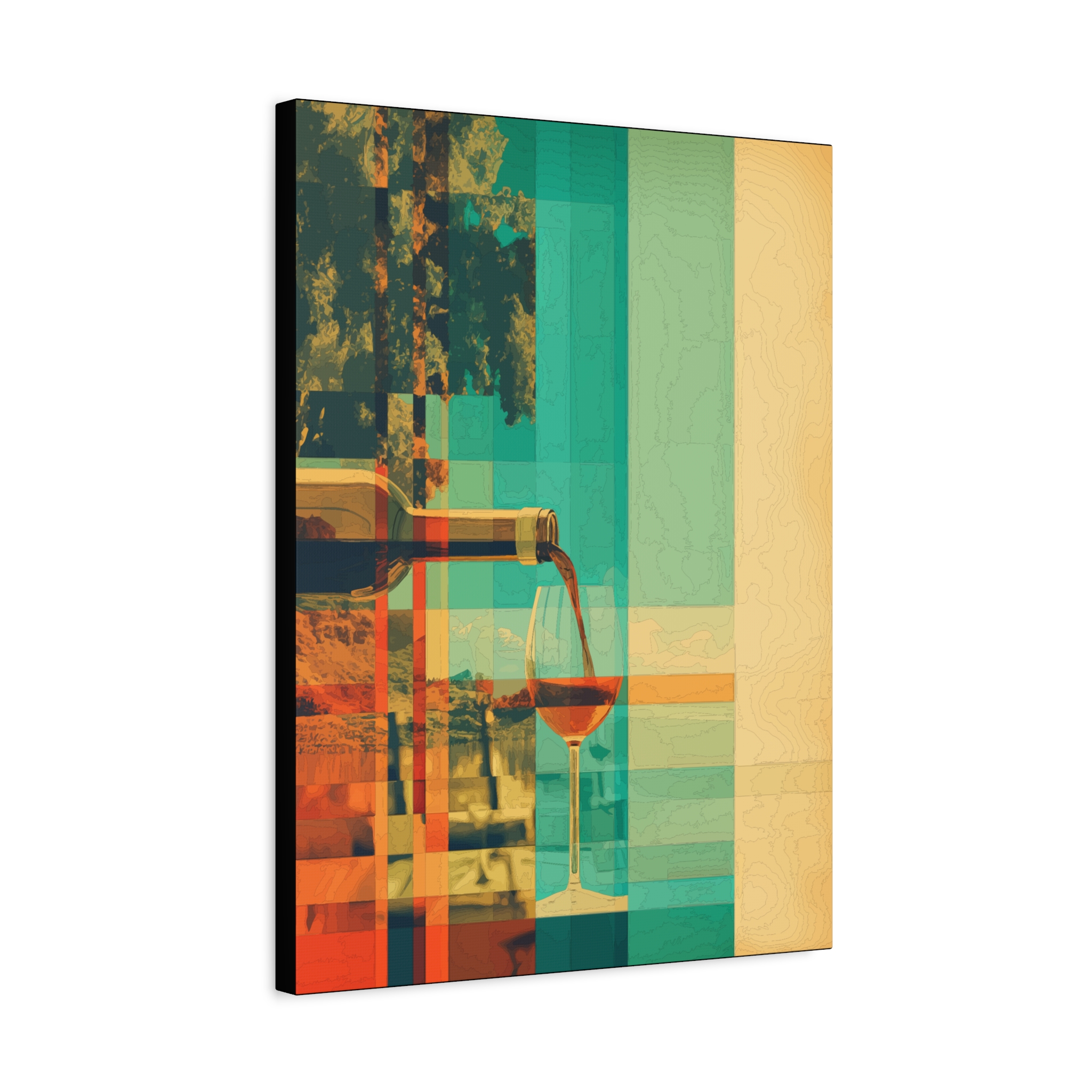 Colorful Wine Canvas Wall Art - Modern Abstract Design - Image 2