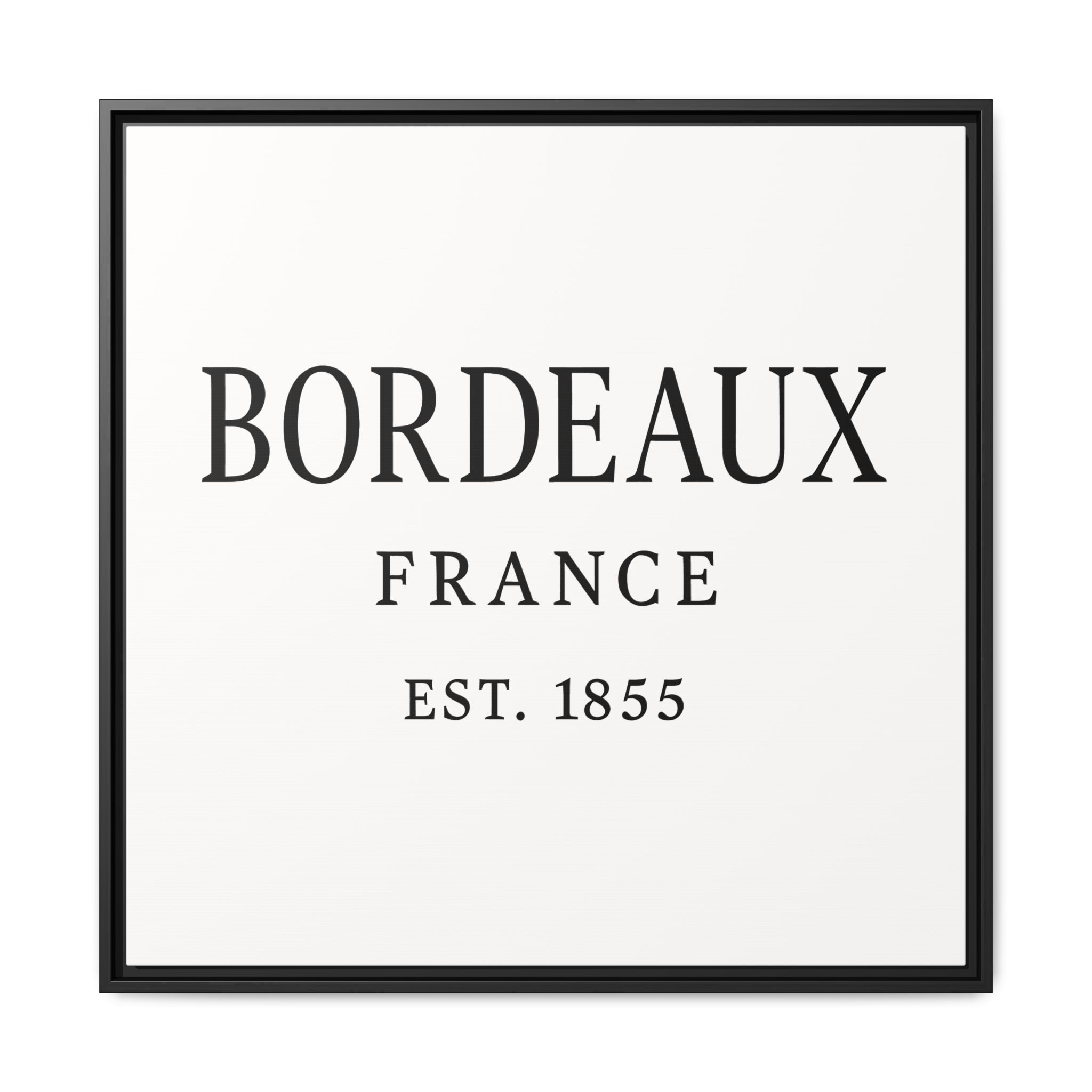 Bordeaux France Wine Region Typography Print – Black and White Vintage-Style Canvas Wall Art, Framed Winery Decor - Image 97