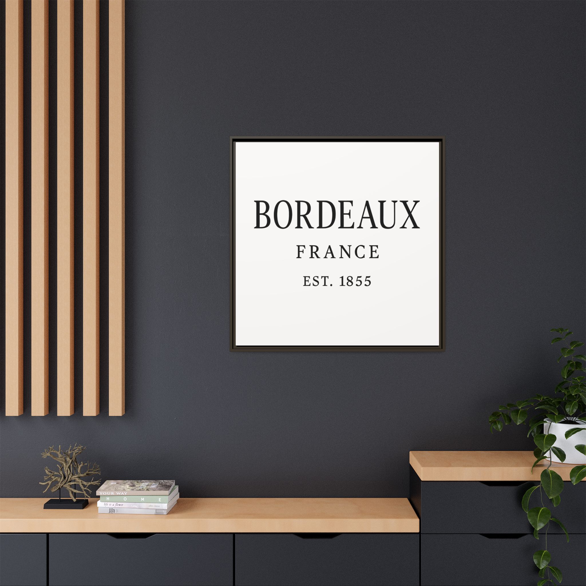 Bordeaux France Wine Region Typography Print – Black and White Vintage-Style Canvas Wall Art, Framed Winery Decor - Image 32