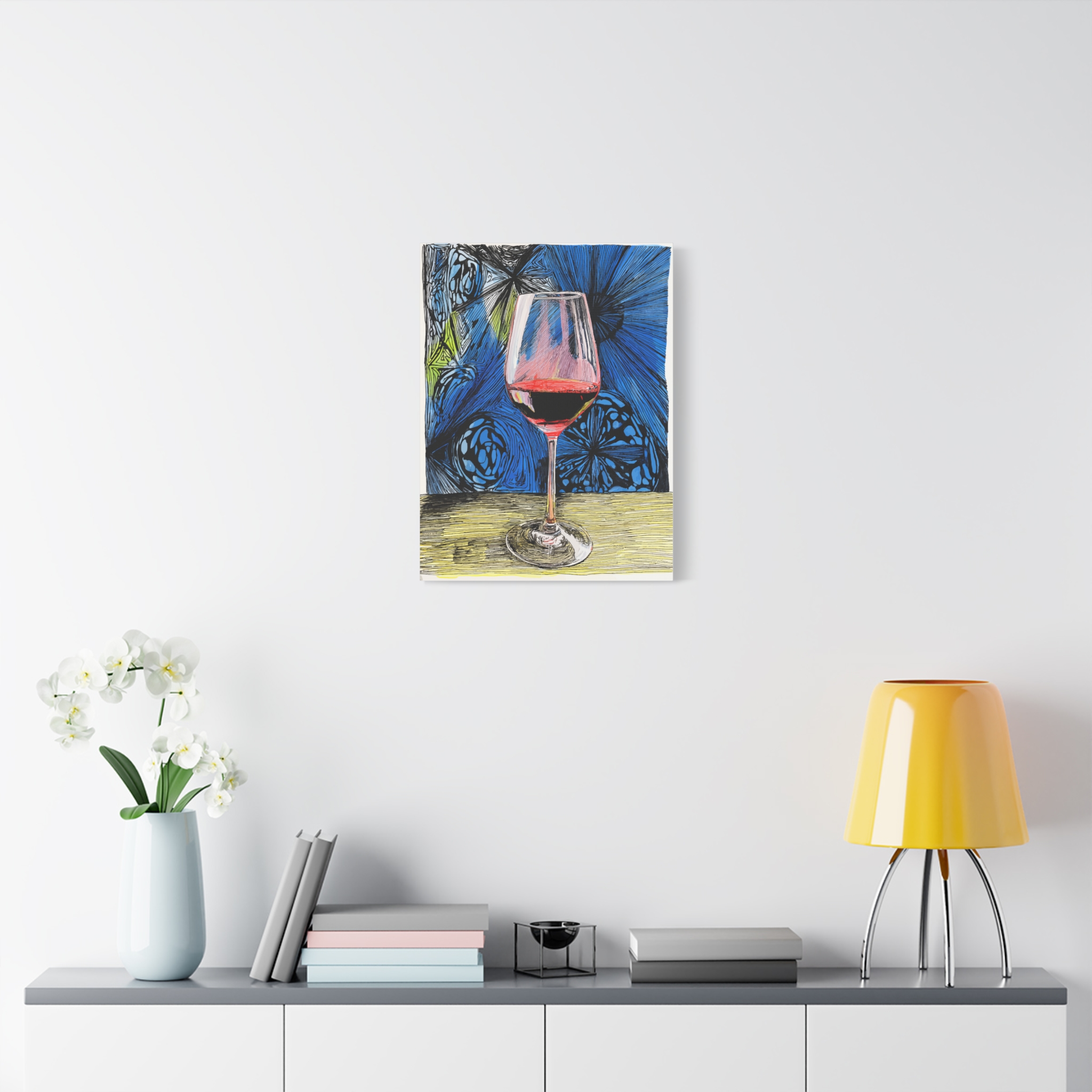 Artistic Canvas Wall Decor - Abstract Wine Glass Art - Image 3
