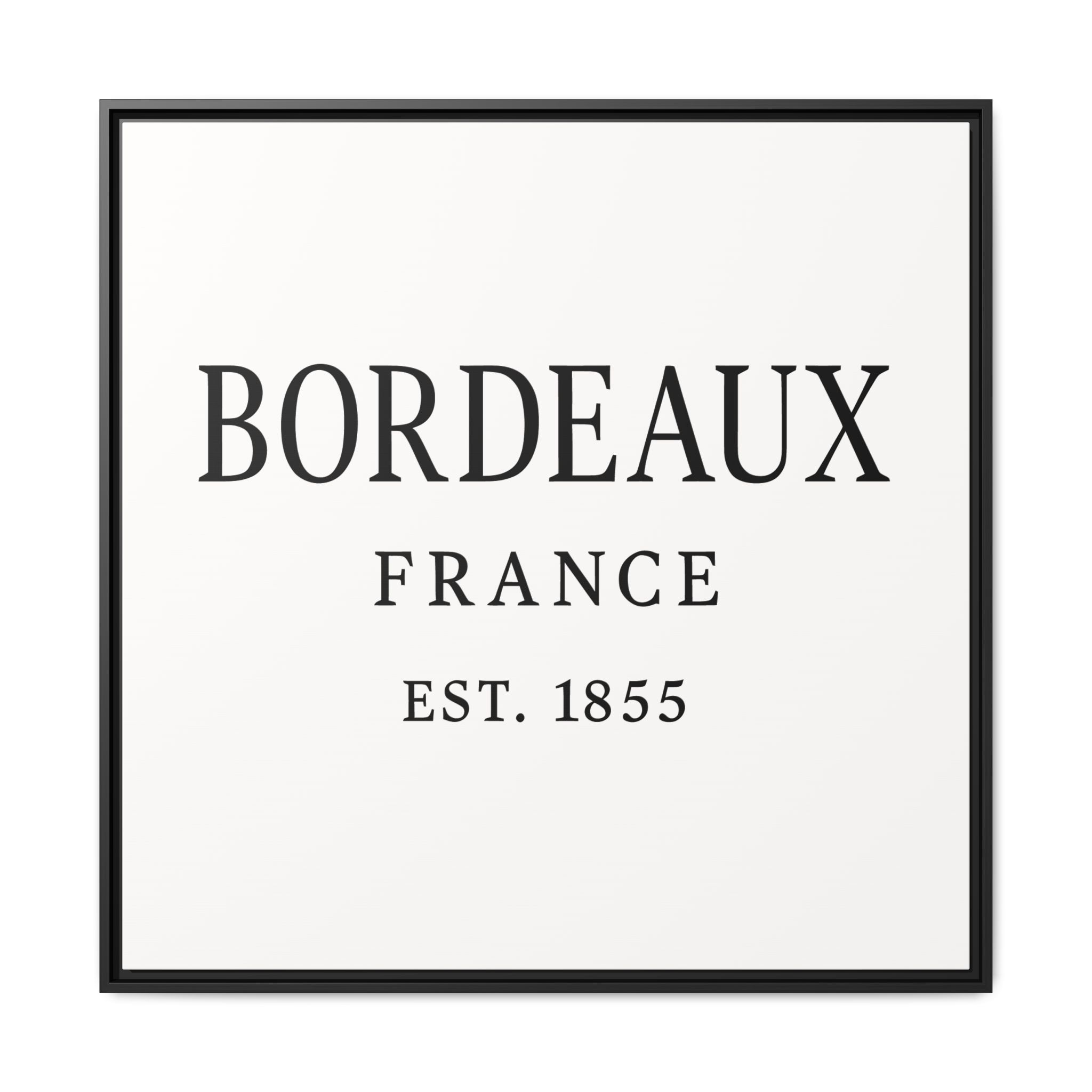 Bordeaux France Wine Region Typography Print – Black and White Vintage-Style Canvas Wall Art, Framed Winery Decor - Image 109