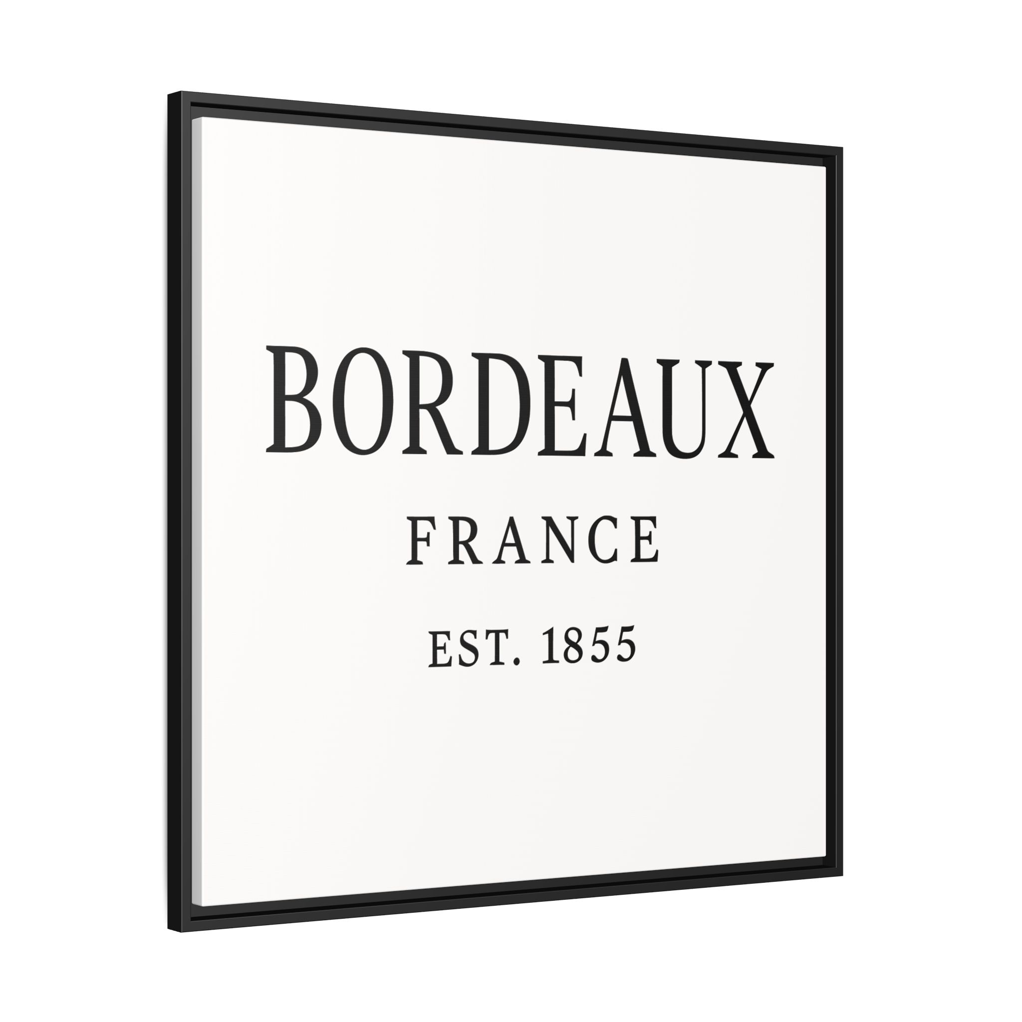Bordeaux France Wine Region Typography Print – Black and White Vintage-Style Canvas Wall Art, Framed Winery Decor - Image 10