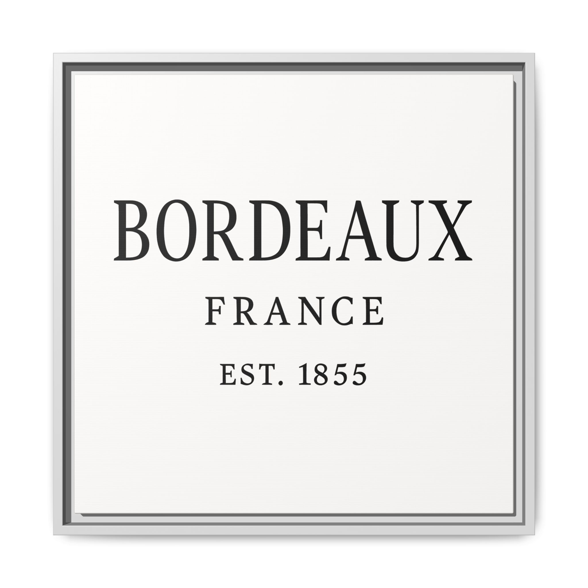 Bordeaux France Wine Region Typography Print – Black and White Vintage-Style Canvas Wall Art, Framed Winery Decor - Image 93
