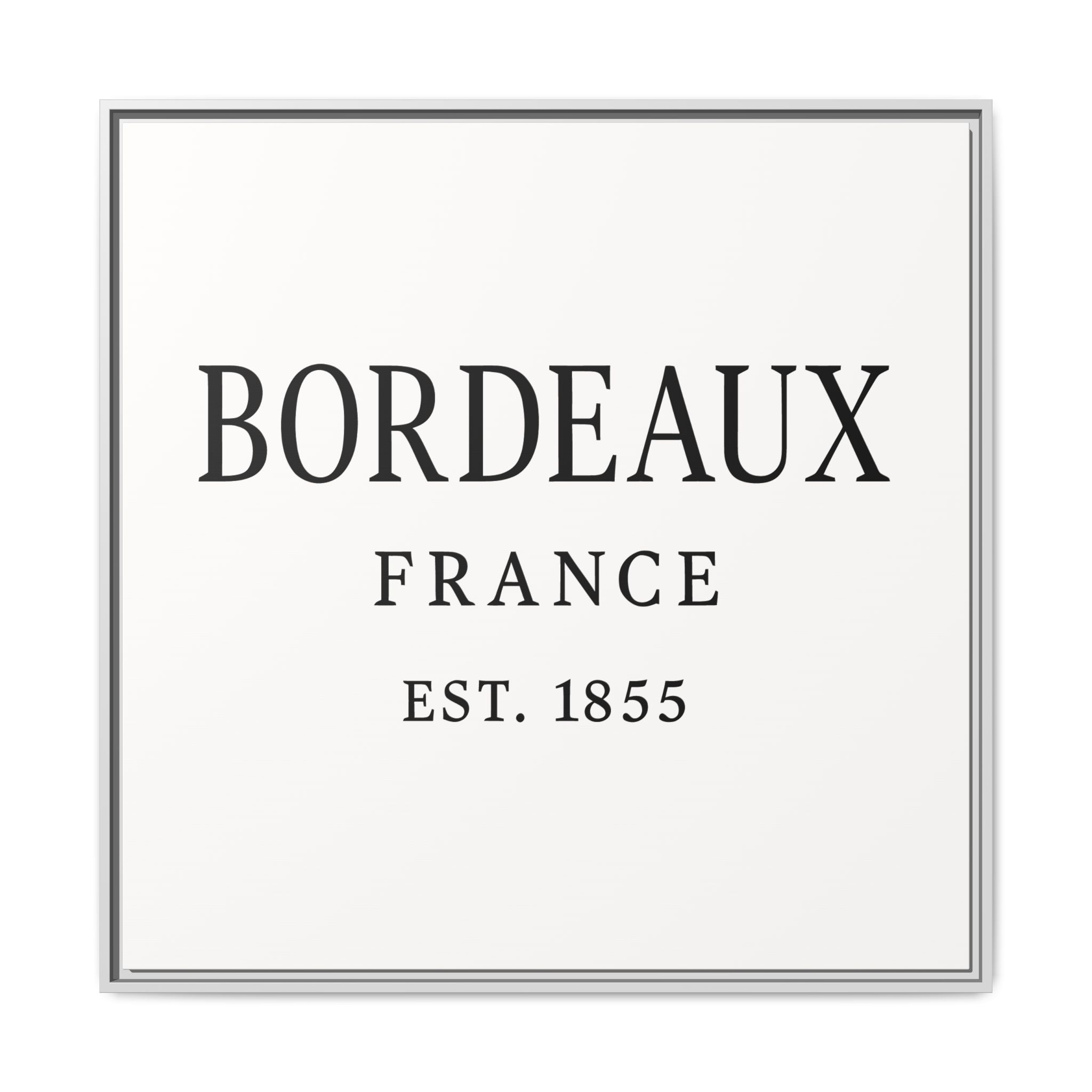 Bordeaux France Wine Region Typography Print – Black and White Vintage-Style Canvas Wall Art, Framed Winery Decor - Image 117