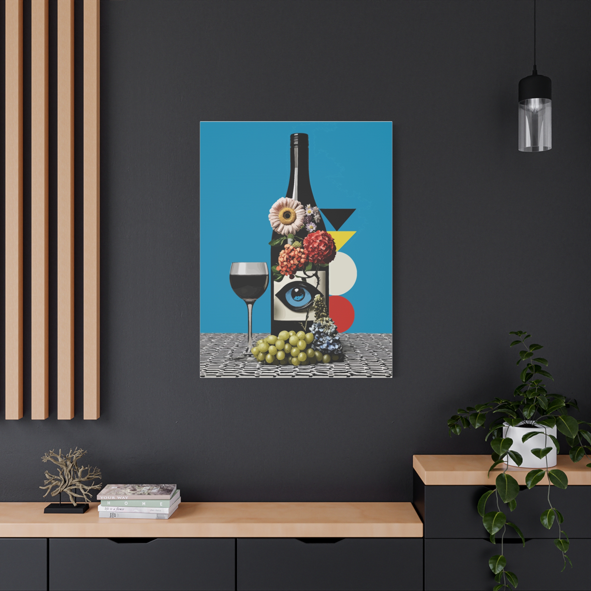 Artistic Canvas Wall Art - Vibrant Wine and Floral Design - Image 8