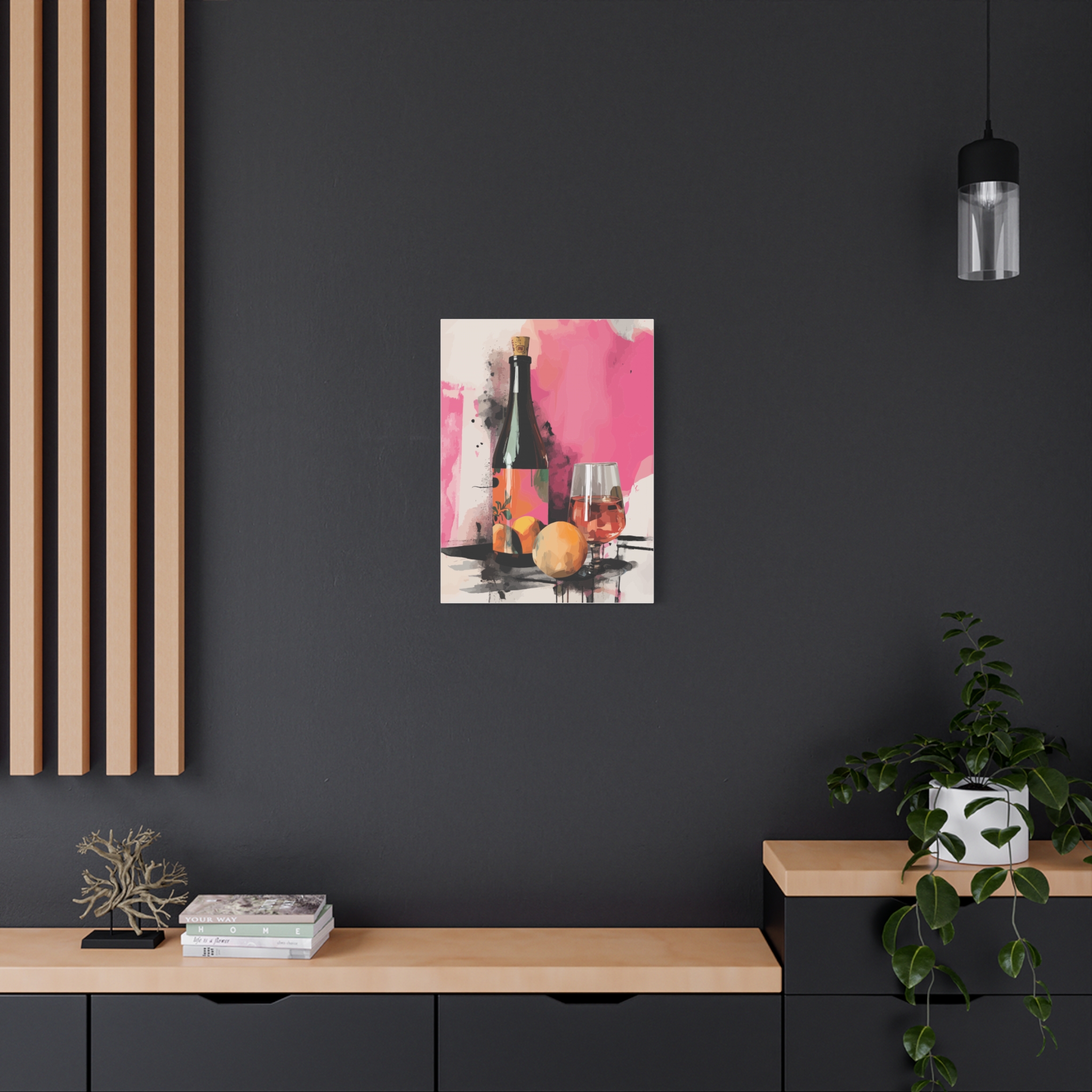 Vibrant Wine & Citrus Art Canvas Print - Modern Home Decor - Image 4