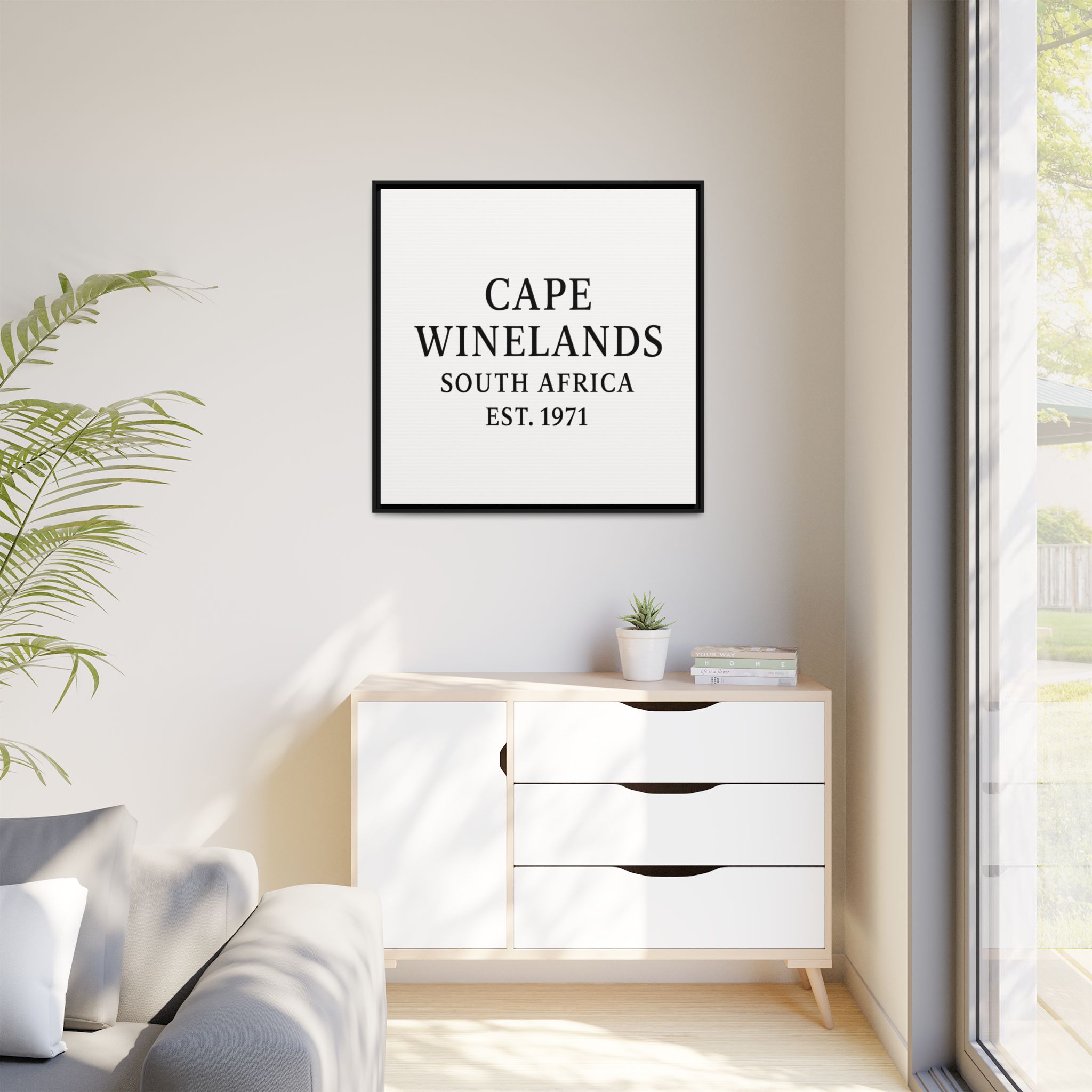 Framed Matte Canvas Art - Cape Winelands, South Africa - EST. 1971 - Image 111