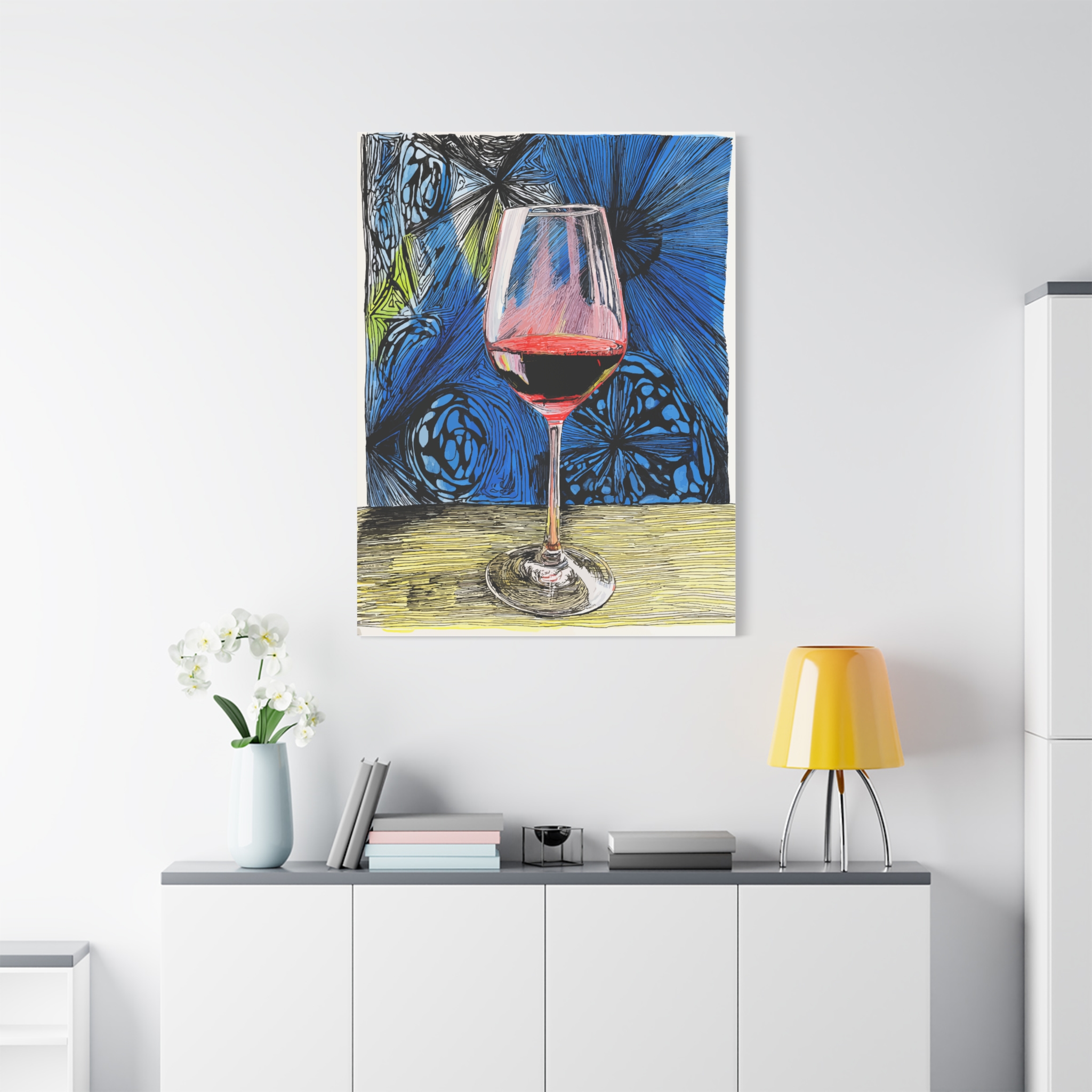 Artistic Canvas Wall Decor - Abstract Wine Glass Art - Image 11
