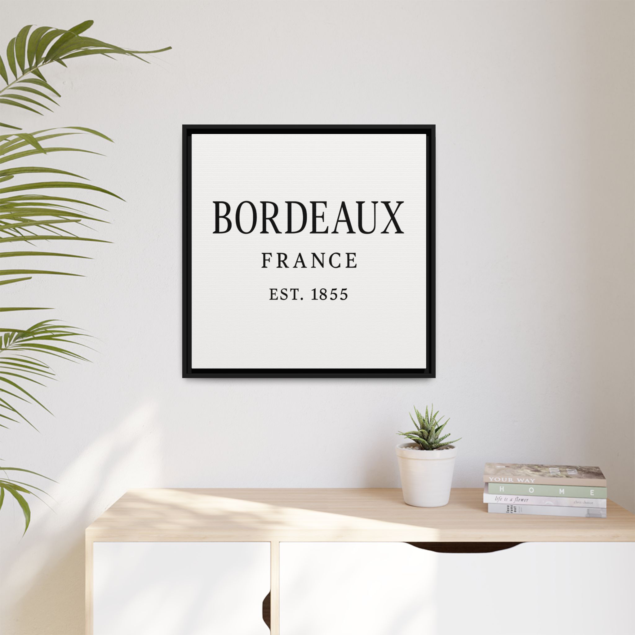Bordeaux France Wine Region Typography Print – Black and White Vintage-Style Canvas Wall Art, Framed Winery Decor - Image 7