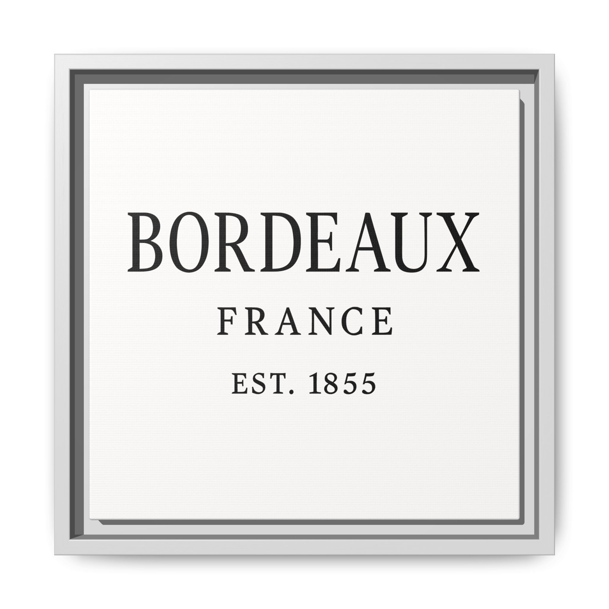 Bordeaux France Wine Region Typography Print – Black and White Vintage-Style Canvas Wall Art, Framed Winery Decor - Image 69