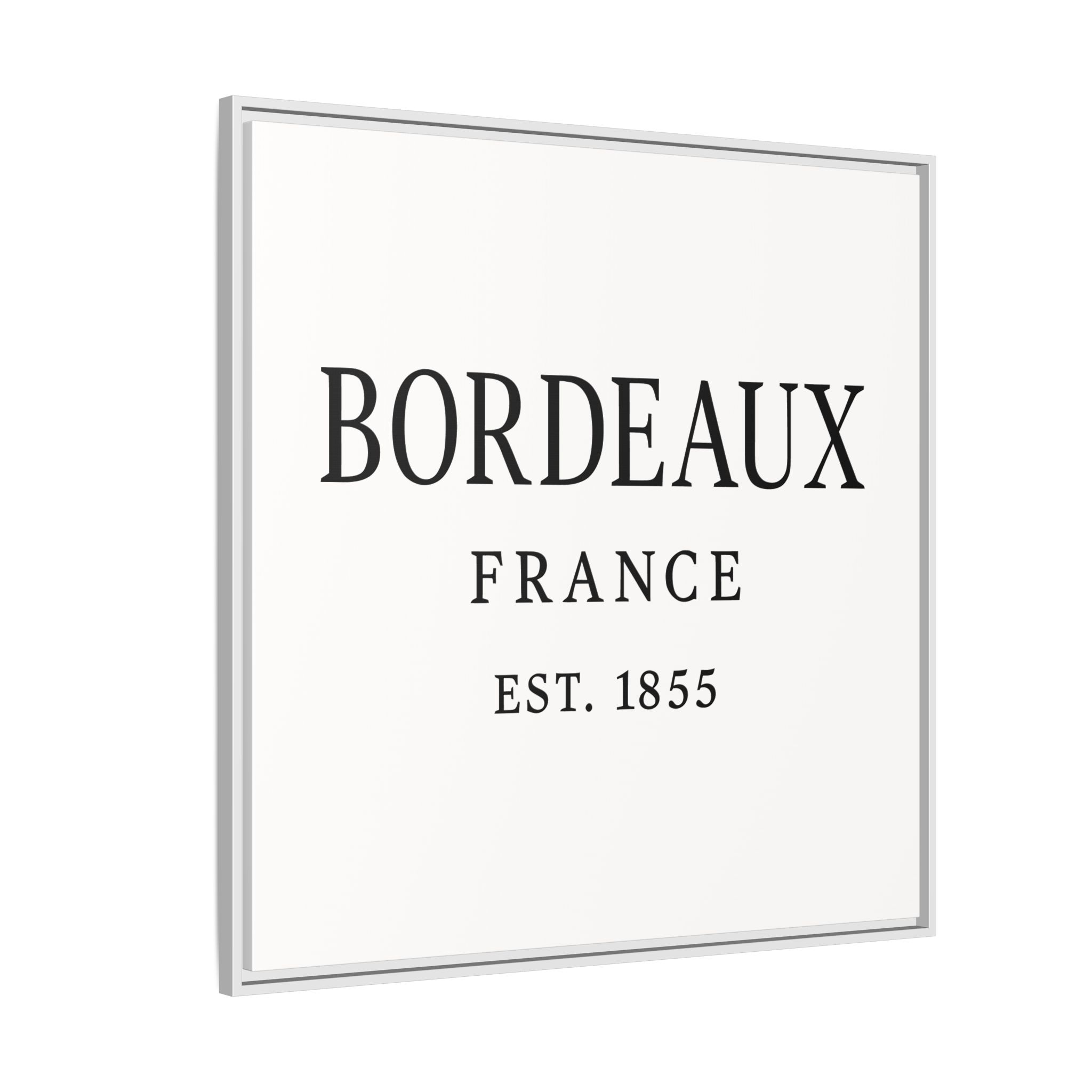 Bordeaux France Wine Region Typography Print – Black and White Vintage-Style Canvas Wall Art, Framed Winery Decor - Image 118
