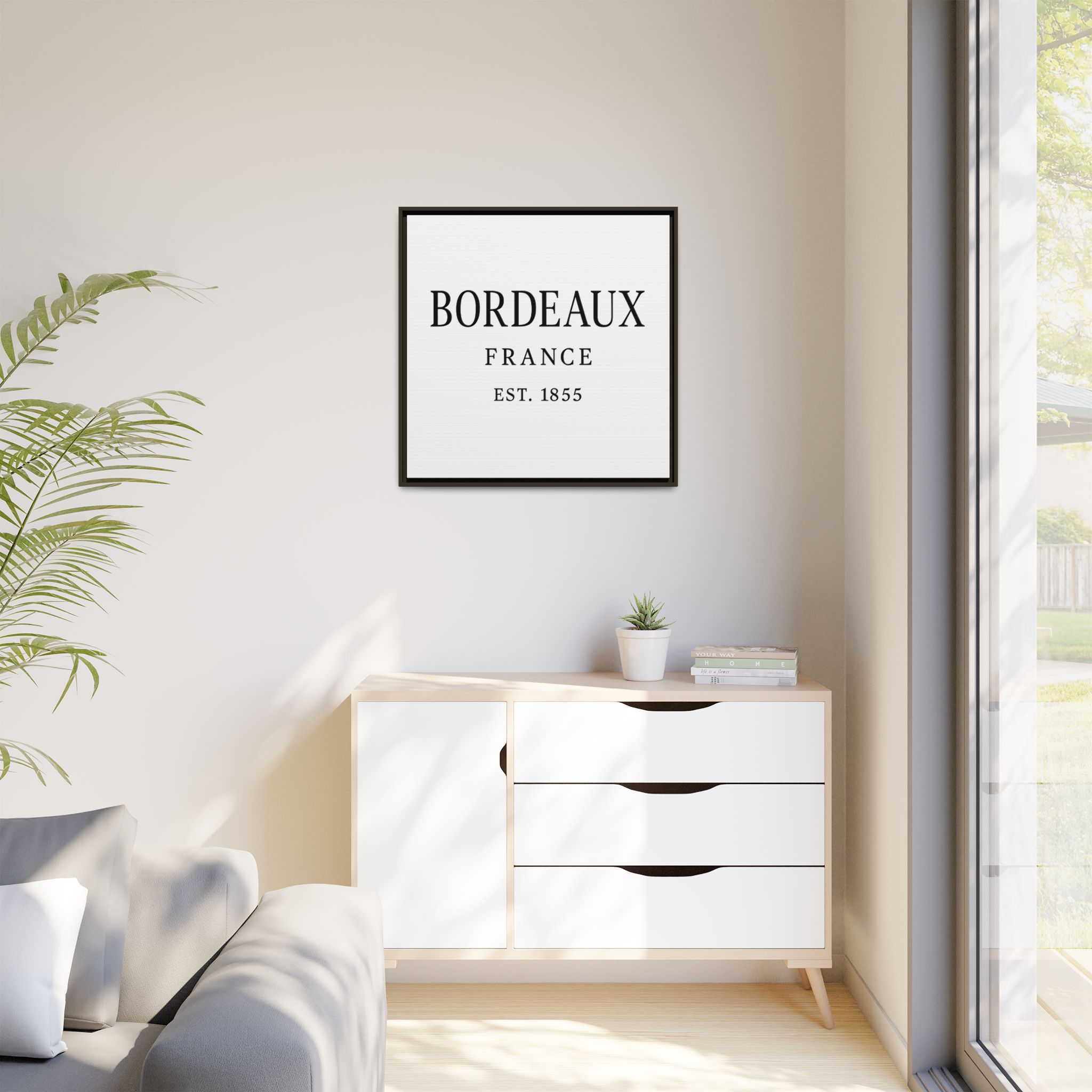 Bordeaux France Wine Region Typography Print – Black and White Vintage-Style Canvas Wall Art, Framed Winery Decor - Image 103